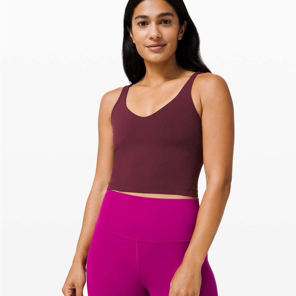 Lululemon align cropped tank Size 4 color maroon/burgundy Casis